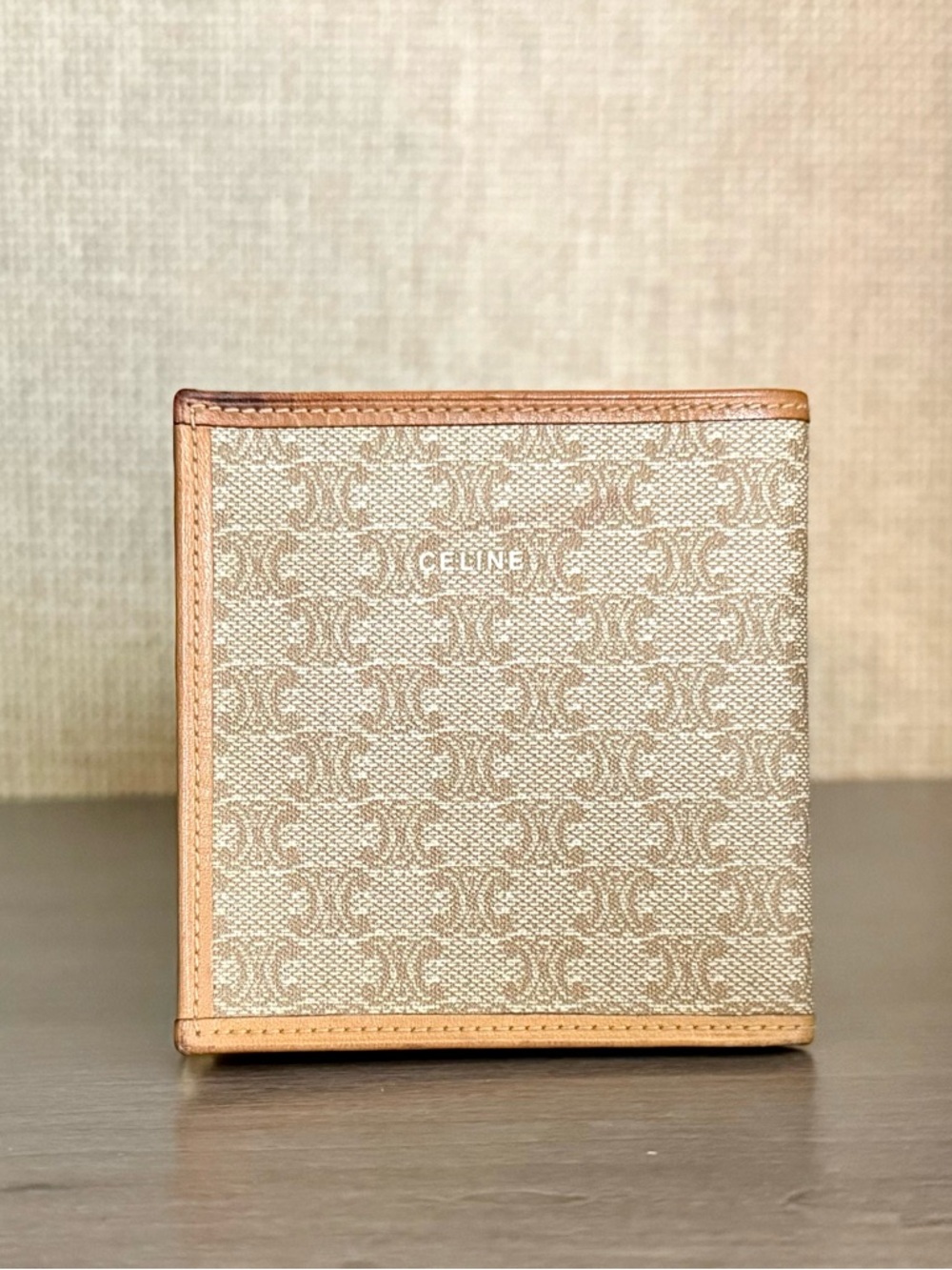 Celine Vintage Cream Macadam Bifold Wallet